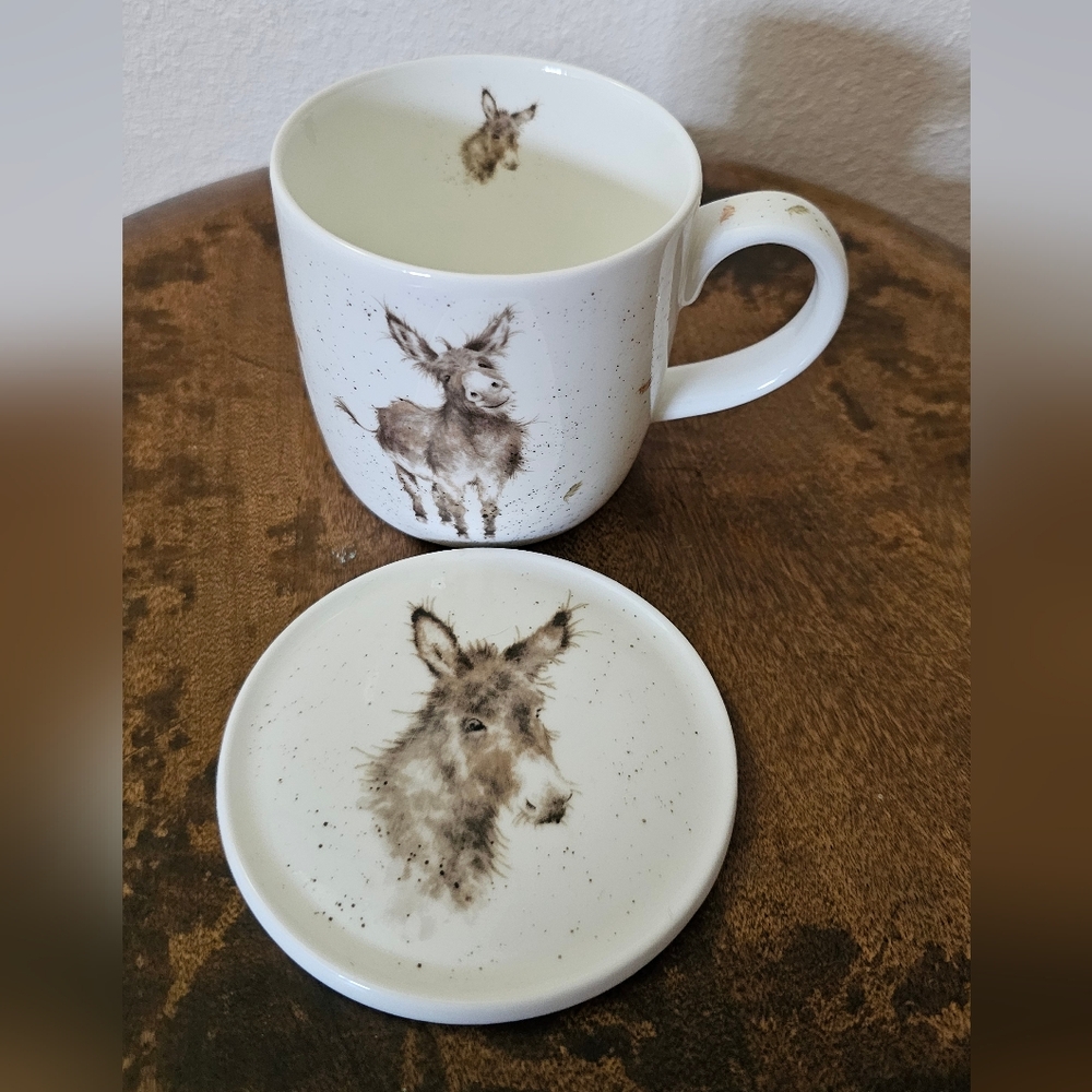 Royal Worcester Donkey Mug - White and Brown - Picture 2 of 5